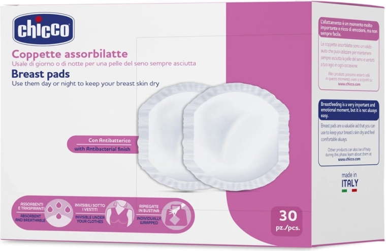 Chicco antibakteriaalsed rinnapadjad 30 tk
