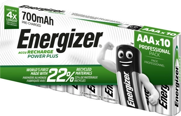 Energizer Power Plus laetavad patareid AAA 700 mAh, pakendis 10 tk