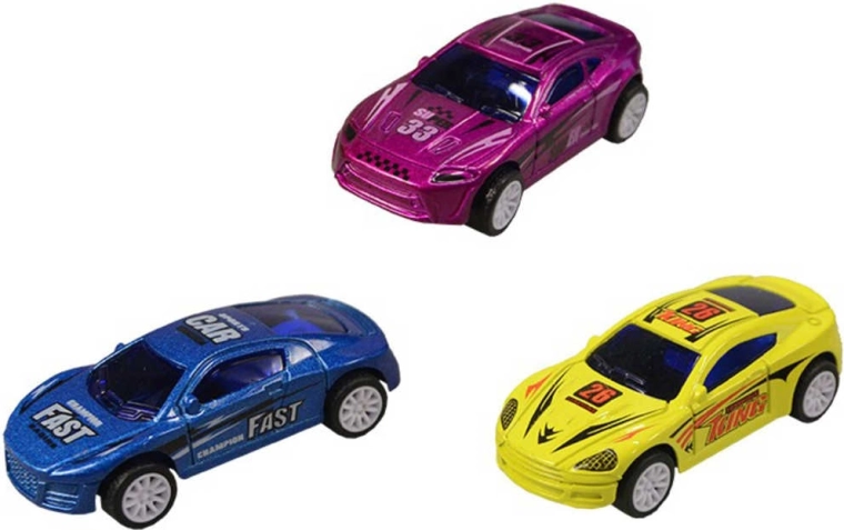 Sportlik metallist tagasitõmbega mänguauto 7 cm – 1 tk