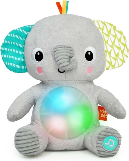 Bright Starts kaisust helendav muusikaline elevandike Hug‑a‑Bye Baby