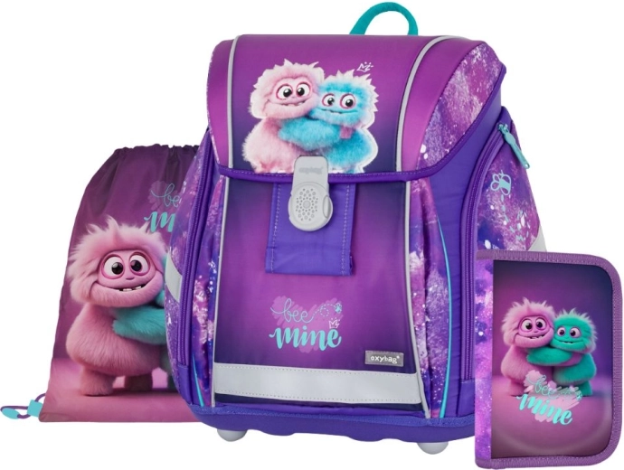 OXYBAG koolikomplekt 3 tk Premium Light Monster – seljakott, spordikott ja pinal