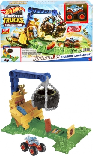 Hot Wheels Monster Trucks Arena Smashers Rhinomite – väljakutse purustava rehviga