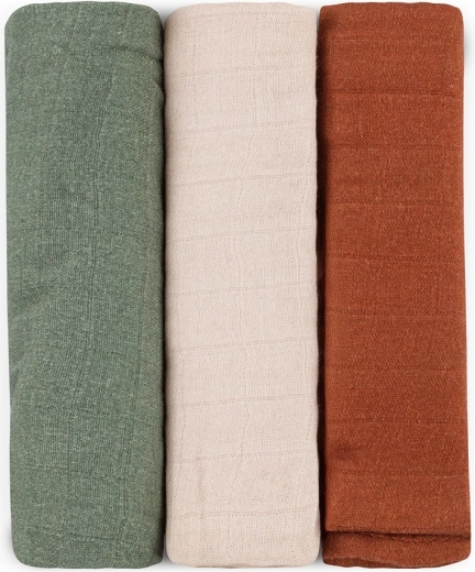 Petite&Mars bambusest musliinmähkmete komplekt Moussy Earth tones 68 × 68 cm (3 tk)