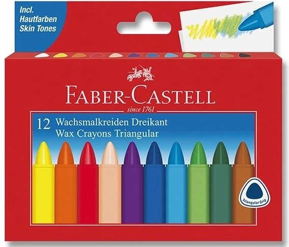 Kolmnurksed vahakriidid 12 tk FABER-CASTELL