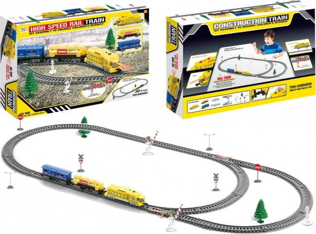 Suur elektriline rongirada valguse ja vagunitega CONSTRUCTOR TRAIN