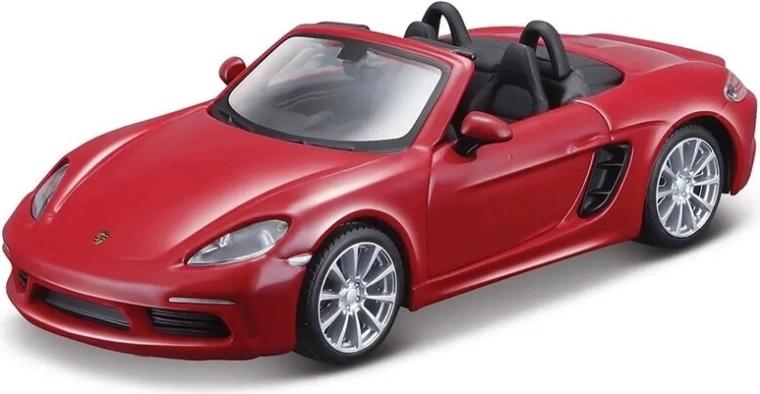 Bburago metallist automudel 1:32 Porsche 718 Boxster – tumepunane, kollane