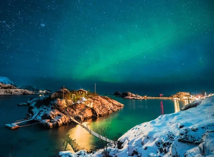 Puzzle 500 pieces Northern Lights over Bergsfjord