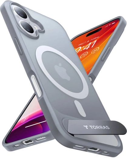 Torras Pstand ümbris iPhone 16 Plusile, titaanihall