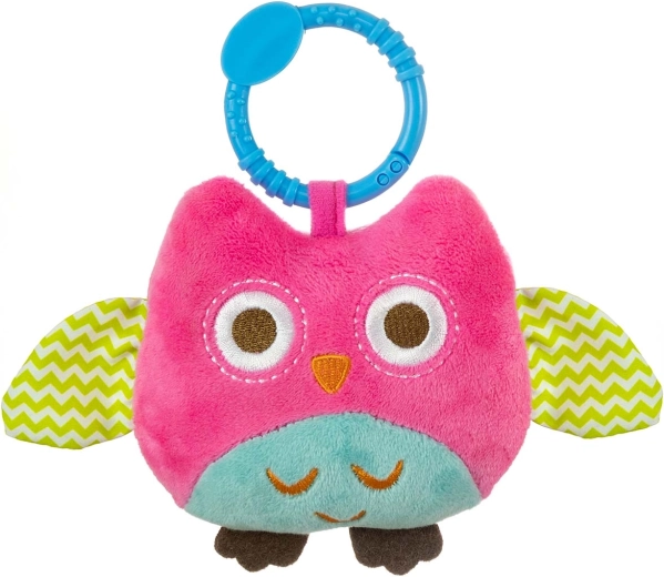 Riputatav pehme mänguasi Happy Owl, roosa