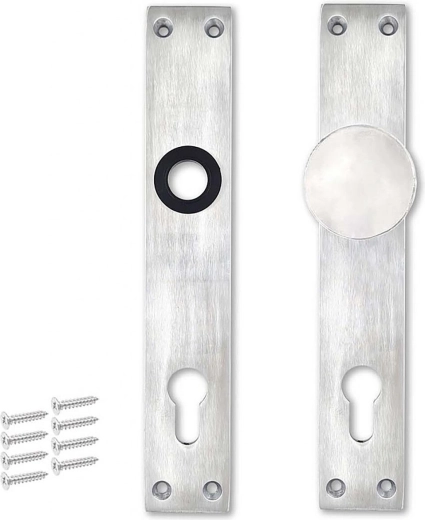 Aluminum backplate with knob for euro cylinder, 90 mm, without handle