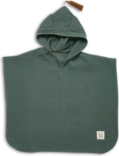 Funnababy muslin poncho with hood Ivy Green