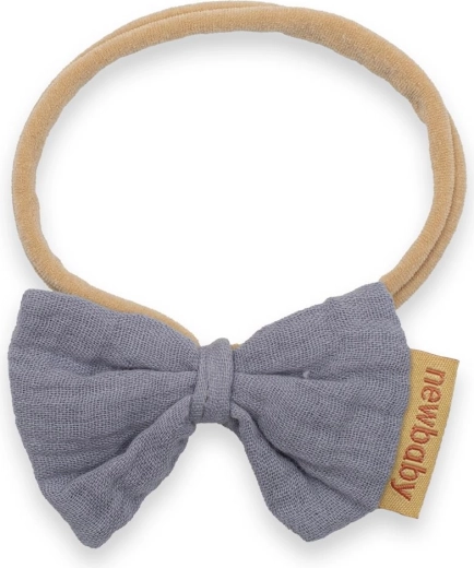 Muslin baby headband New Baby, grey