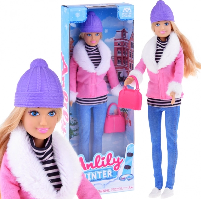 Anlily winter fashion doll with handbag