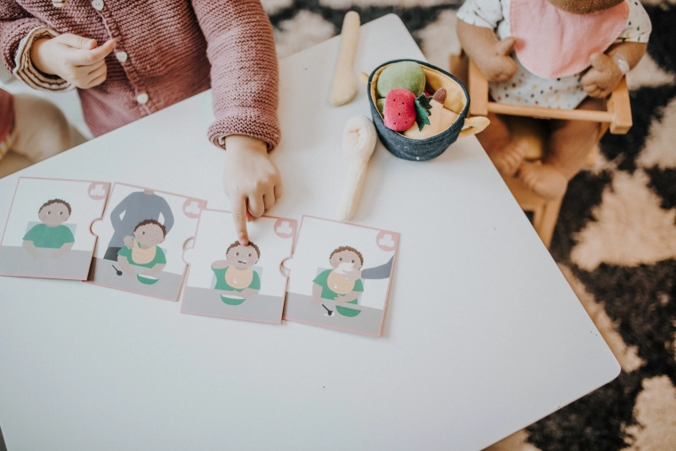 Sequence cards for practicing routines