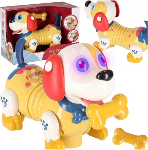 Interactive puppy with touch bone and lights