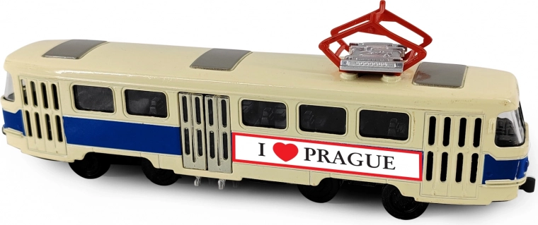 Metallist retrotramm PRAGUE T3 16 cm avatavate ustega