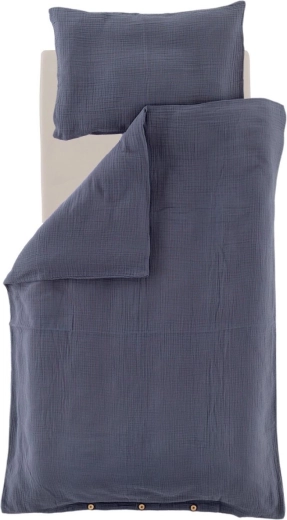 Träumeland musliinist voodipesu GOTS sinine 100 × 135 cm + 40 × 60 cm