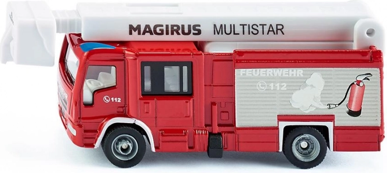 Siku Super tuletõrjeauto MAGIRUS MULTISTAR teleskoopvarrega 1:87