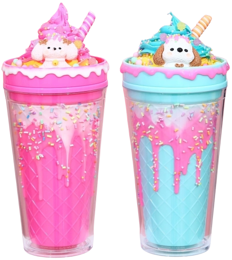 Cup with Lid and Straw Ice Cream Puppy 480 ml