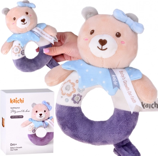 First plush rattle for babies 0+ teddy bear with handle