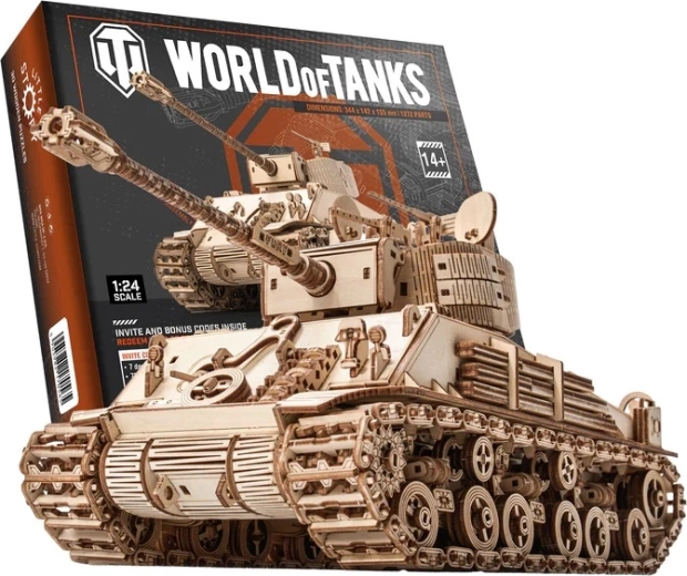 Little Story puidust 3D mudel World of Tanks M4A3E8 Sherman