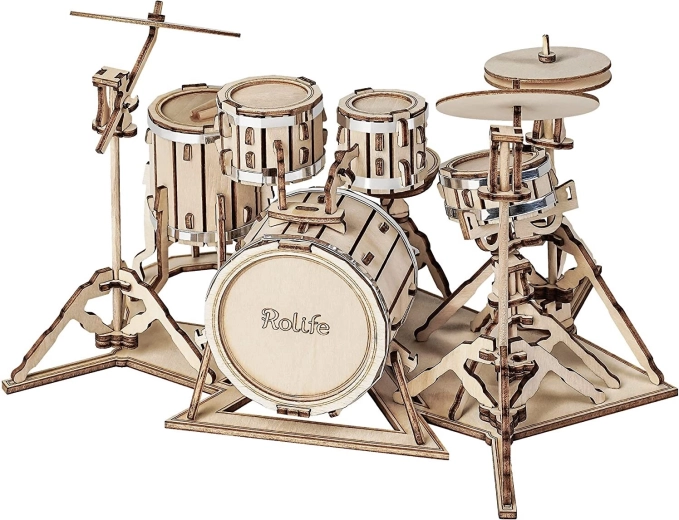 Rolife 3D wooden puzzle – drum kit