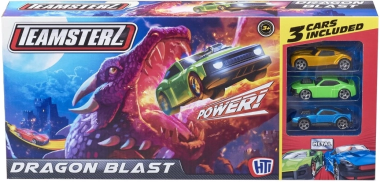 3 metal cars included