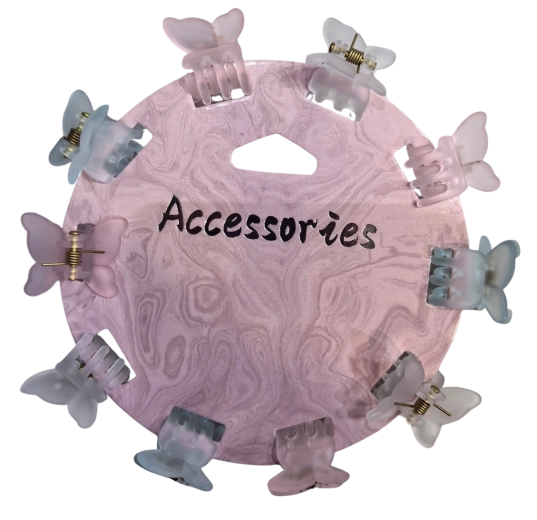 PINK pastelltoonides mini juukseklambrite komplekt liblikas (10 tk)