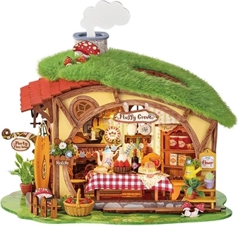 RoboTime puidust 3D-miniatuurne majake Võlumets Fluffy Grove