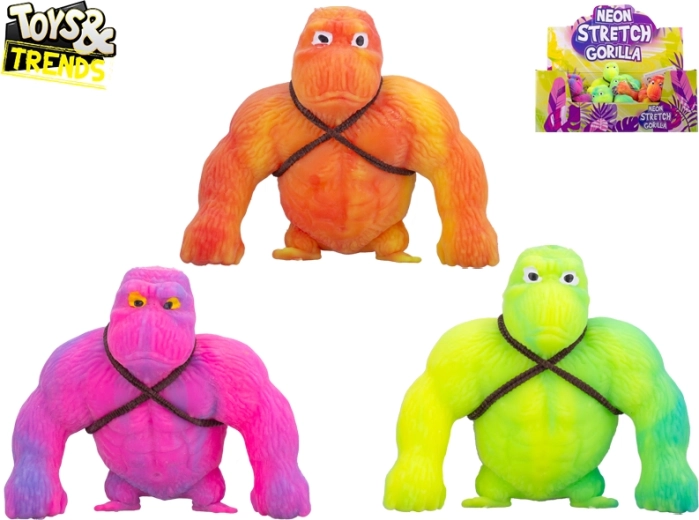 Super venitatav värviline gorilla 10 cm Toys&Trends