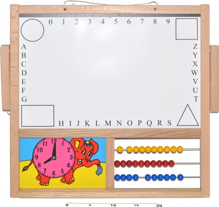 Hanging and tabletop children’s board for learning and drawing