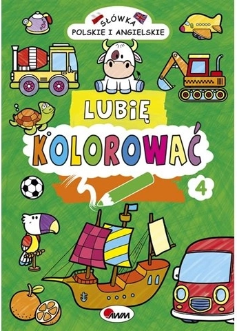 Laste värviraamat „Lubię kolorować“ – poola ja inglise keele sõnad