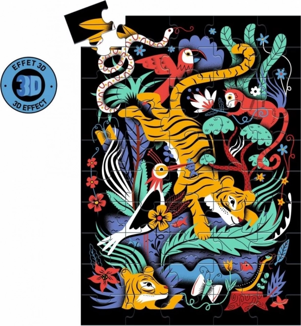 Tiger Puzzle with 3D Glasses, 50 Pieces