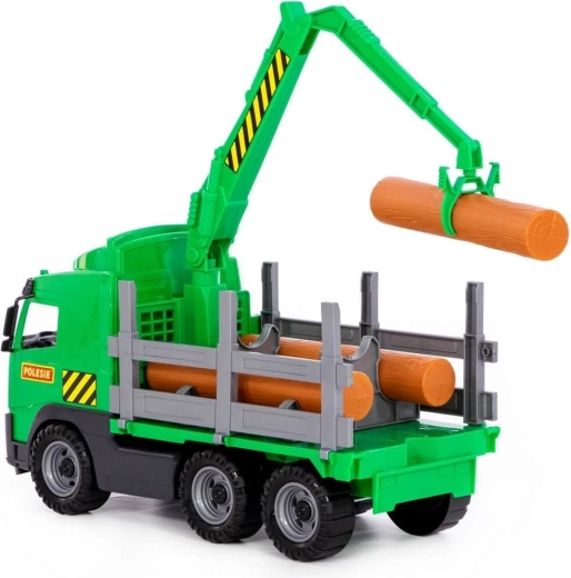 Movable crane with grab