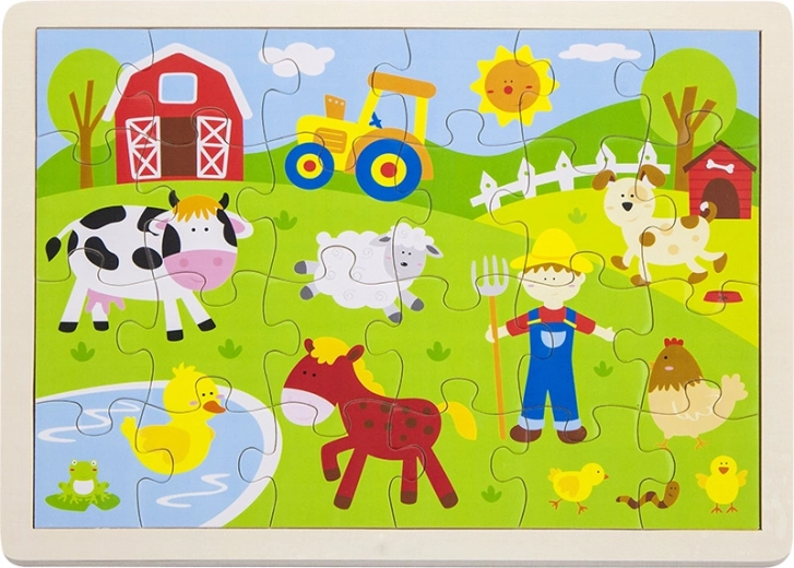 BABU Wooden Farm Puzzle, 24 Pieces