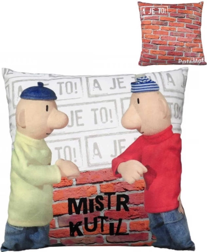 Moravská ústředna plush pillow Pat and Mat – master handyman 30 × 30 cm