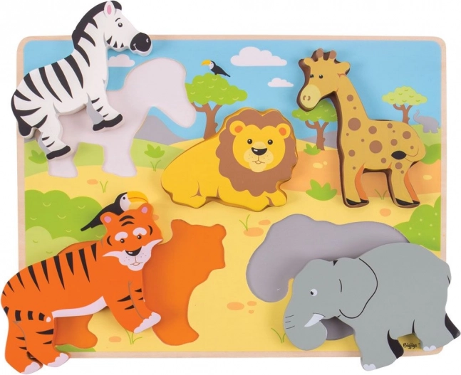 Bigjigs Toys safari sisestatav pusle