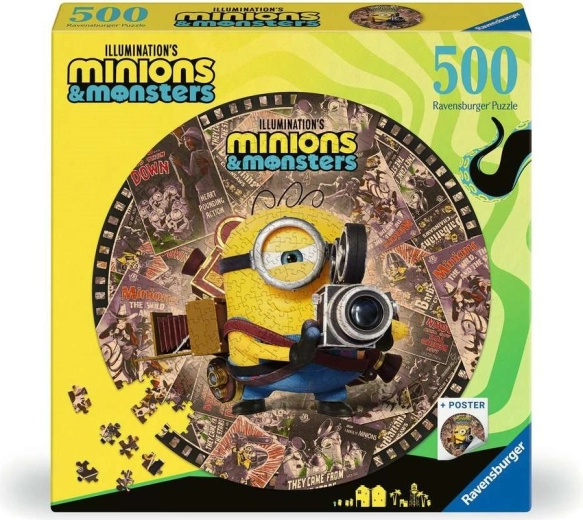 Ravensburgeri ümmargune pusle „Mimone ja koletised” 500 tükki