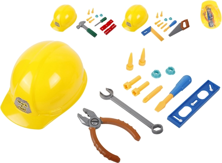 kids' construction helmet with tools