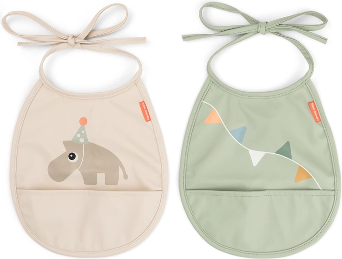 Done by Deer Tiny Celebration pocket bibs, sand – 2 pcs
