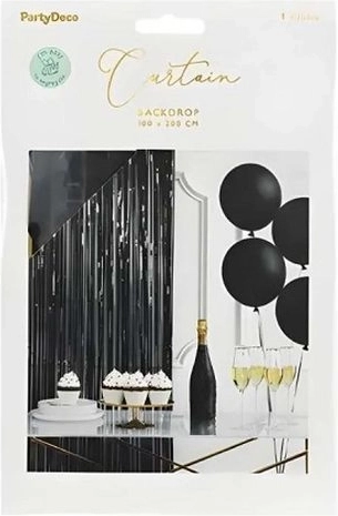Black Party Curtain 100 × 200 cm