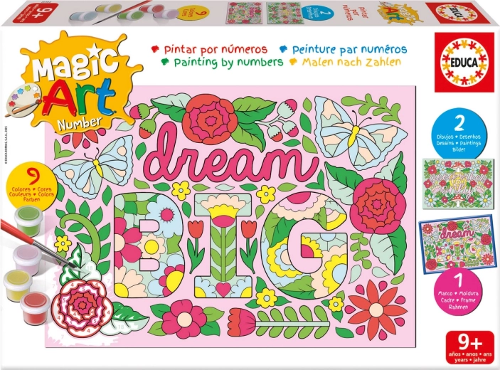 Educa paint by numbers flowers