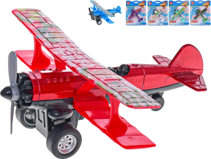 Metal airplane model with pull-back 10 cm