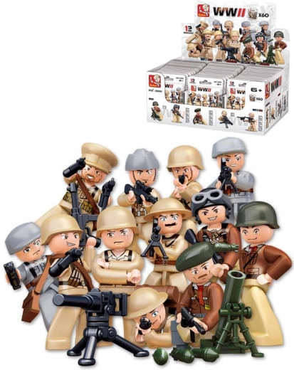 Sluban Army WWII mini sõdurifiguur tarvikutega (blind bag) – 1 tk