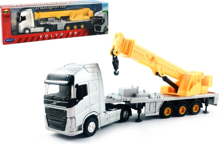Welly veok 1:64 Volvo veduk koos haagise ja kraanaga