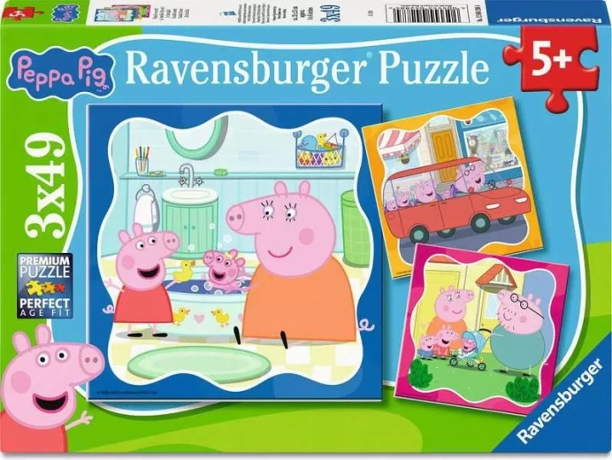 Ravensburger Puzzle Peppa Pig – Family First 3×49 Pieces