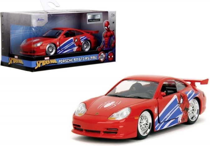 Porsche 911 GT3 RS metallist automudel Spider‑Man 1:32