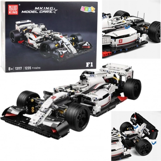 Konstruktor võidusõiduauto F1 valge-punane