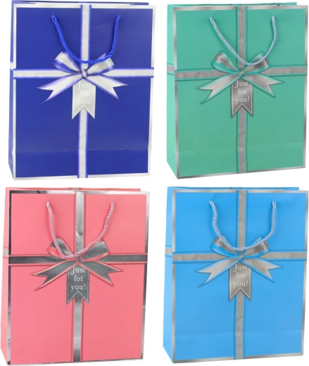 Gift paper bag with bow Just for you 32 × 26 × 12 cm