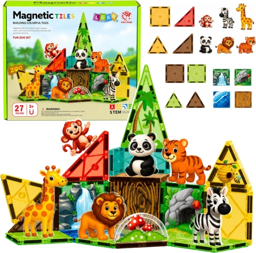 Magnetilised ehitusdetailid Zoo – džungli metsloomad (27 osa)